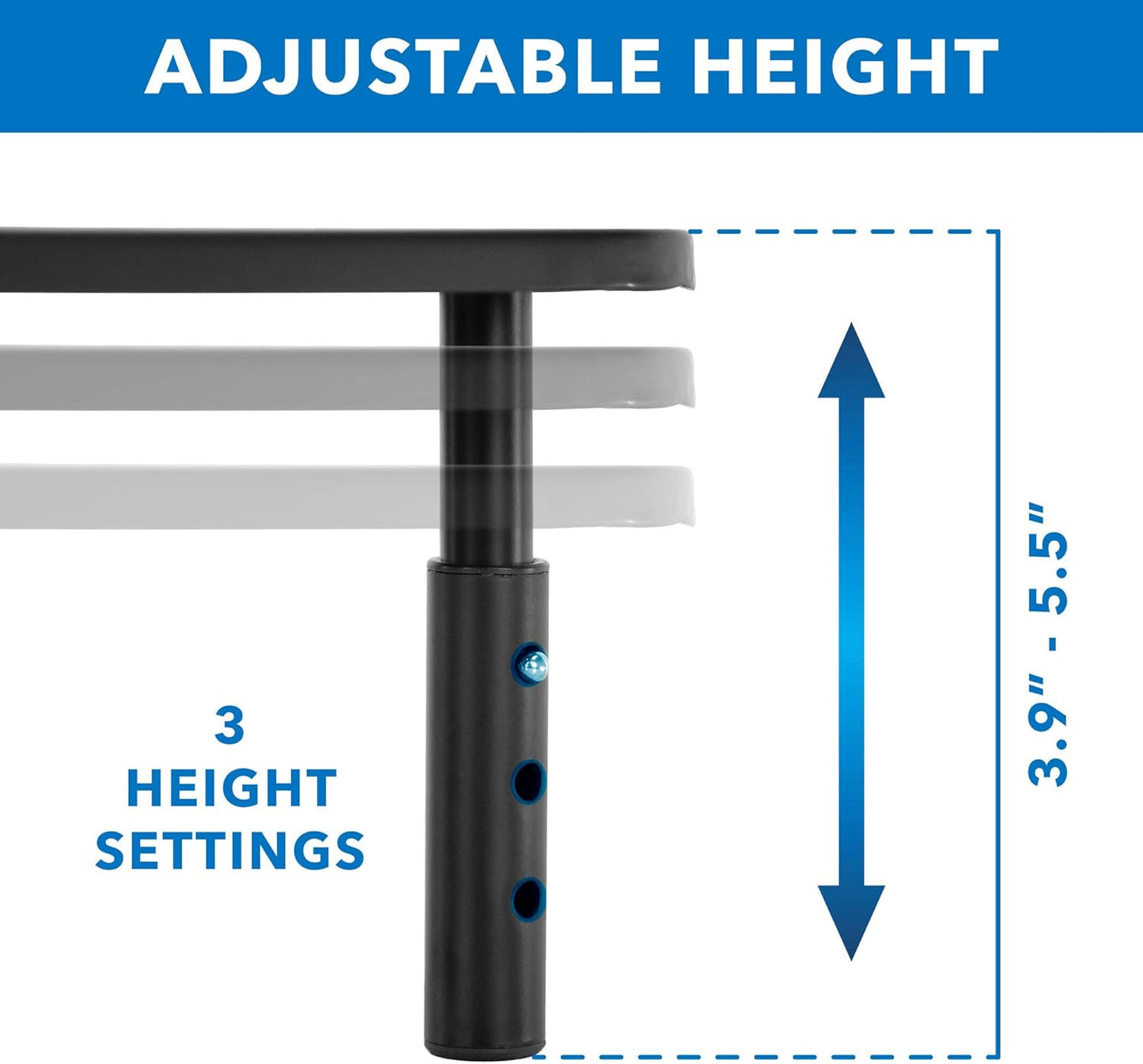 Corner Monitor Stand | Adjustable Height Corner Desk Shelf | Triangle Screen Riser, Ergonomic Space Saving Design
