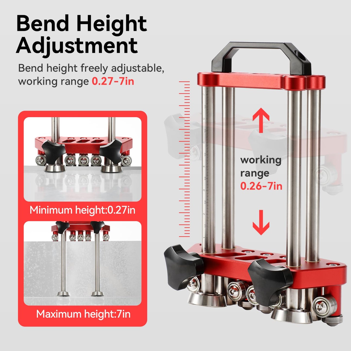 Sheet Metal Roller 2 Station Metal Bender， Metal Roofing Tools，Sheet Metal Fabrication，0-100° Bending Range，lightweight and highly portable， Large Sheet Metal Roller and Bending Tool(7in)