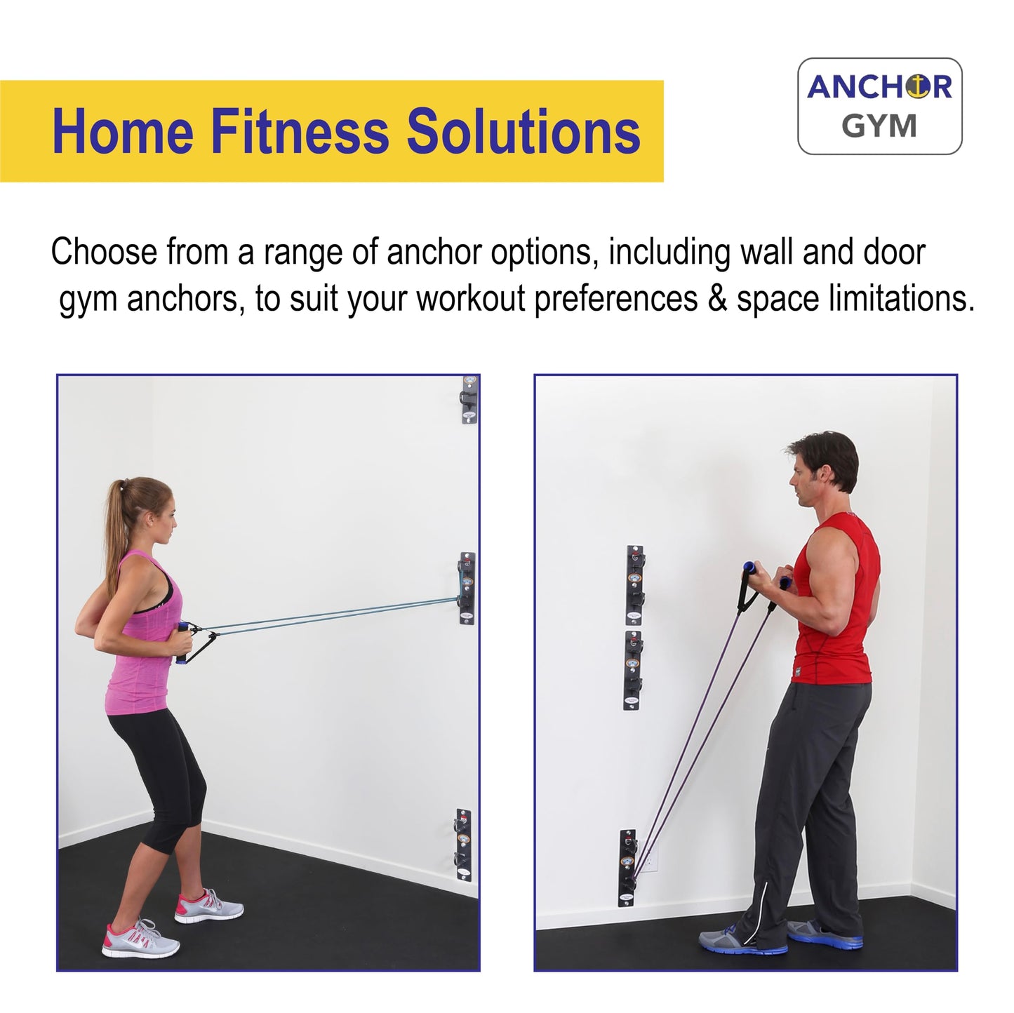 Anchor Gym Body Weight Resistance Straps - Adjustable Body Weight Training Straps, Stretching & Full-Body Training - Exercise Straps with Handles for Home Gym Workouts