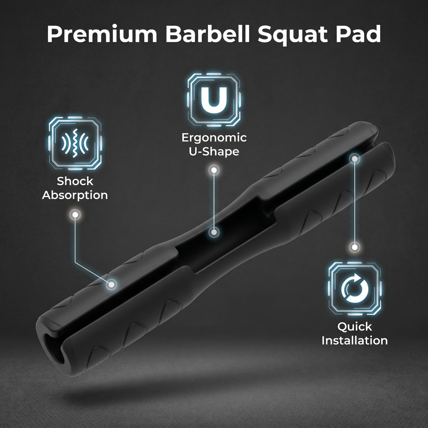 yuhqc Barbell Squat Pad for Lunges and Squats, Barbell Bar Shoulder Squat Pad, Hip Thrust Pad for Standard Olympic Bars, Neck Protective Pad Great For Weightlifting Sponge Supports (Black#1)