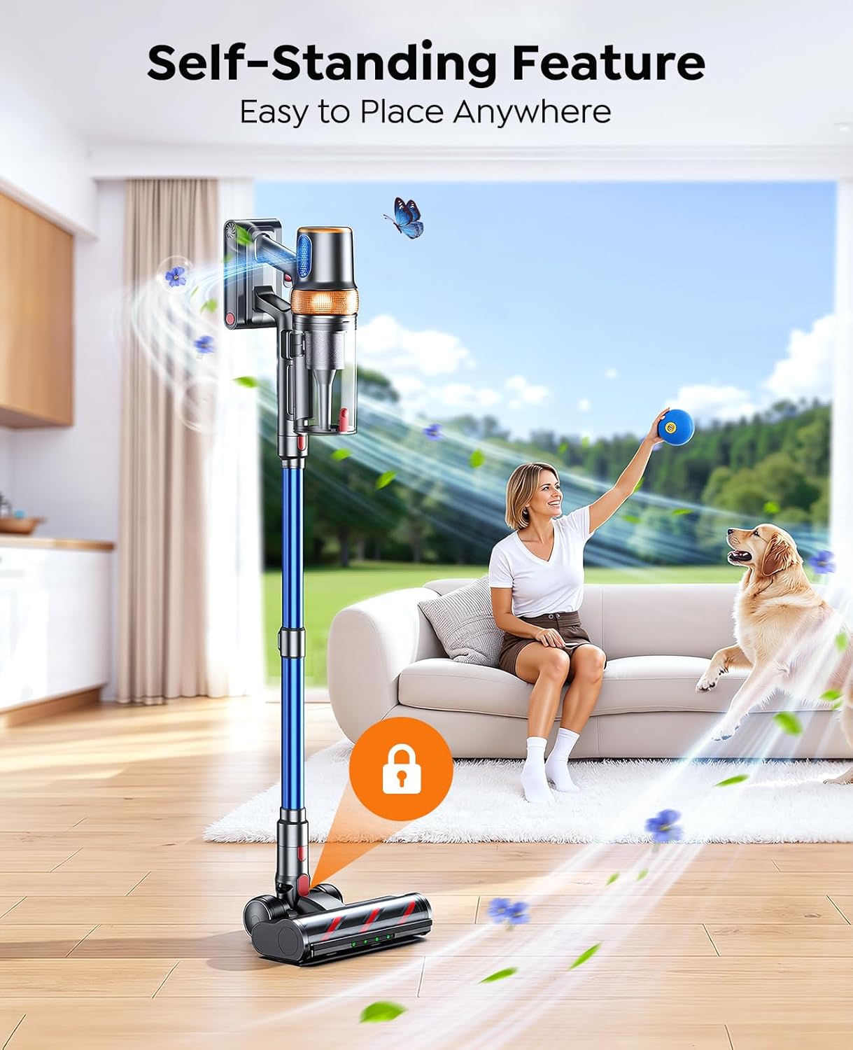 Skiennix Cordless Vacuum Cleaner - 650W Powerful Suction, 70 Mins Runtime, Includes Mattress Tool | Ideal for Pet Hair & Carpets