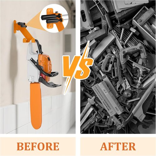 Chainsaw Hanger - 3-in-1 Adjustable Wall Mount for Stihl, Husqvarna & Echo | Garage Organization