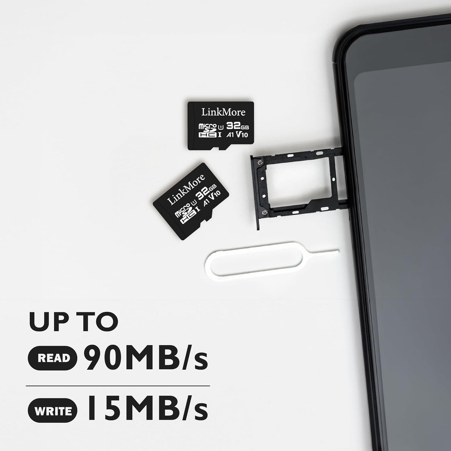 LinkMore XV11 32GB (2 Pack) A1, U1, V10, 10 90 MicroSD Flash Memory Card, Micro SDHC Card, UHS-I, Class Compatible