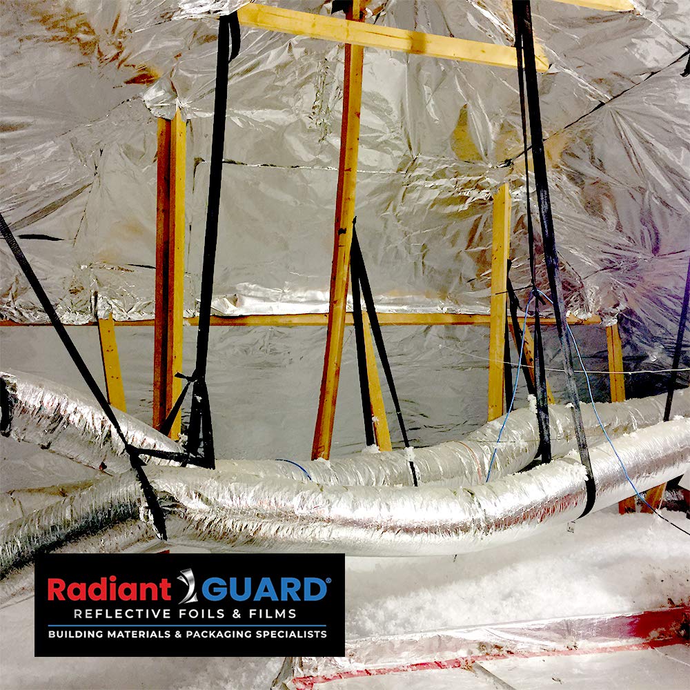 Radiant Barrier Attic Insulation 500 sq ft Xtreme Heavy Duty Reflective Foil Insulation, 48-inch by 150-feet Perforated Breathable Double Reflective Aluminum House Wrap Thermal Roll