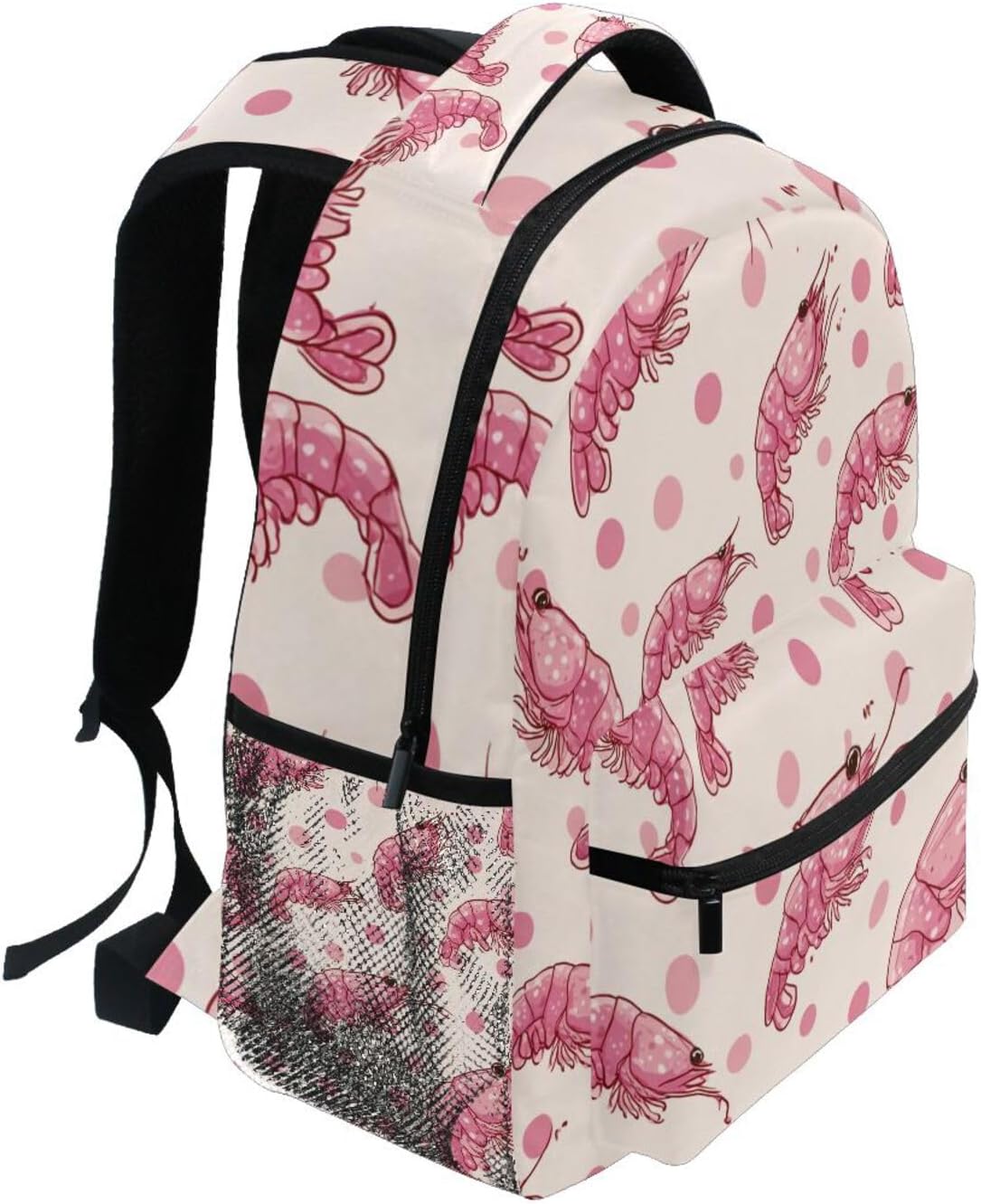 Krafig Backpacks Backpack Daypack Cartoon Retro Shrimps Dots Boys Girls Kids School Bookbag, School Bag Travel