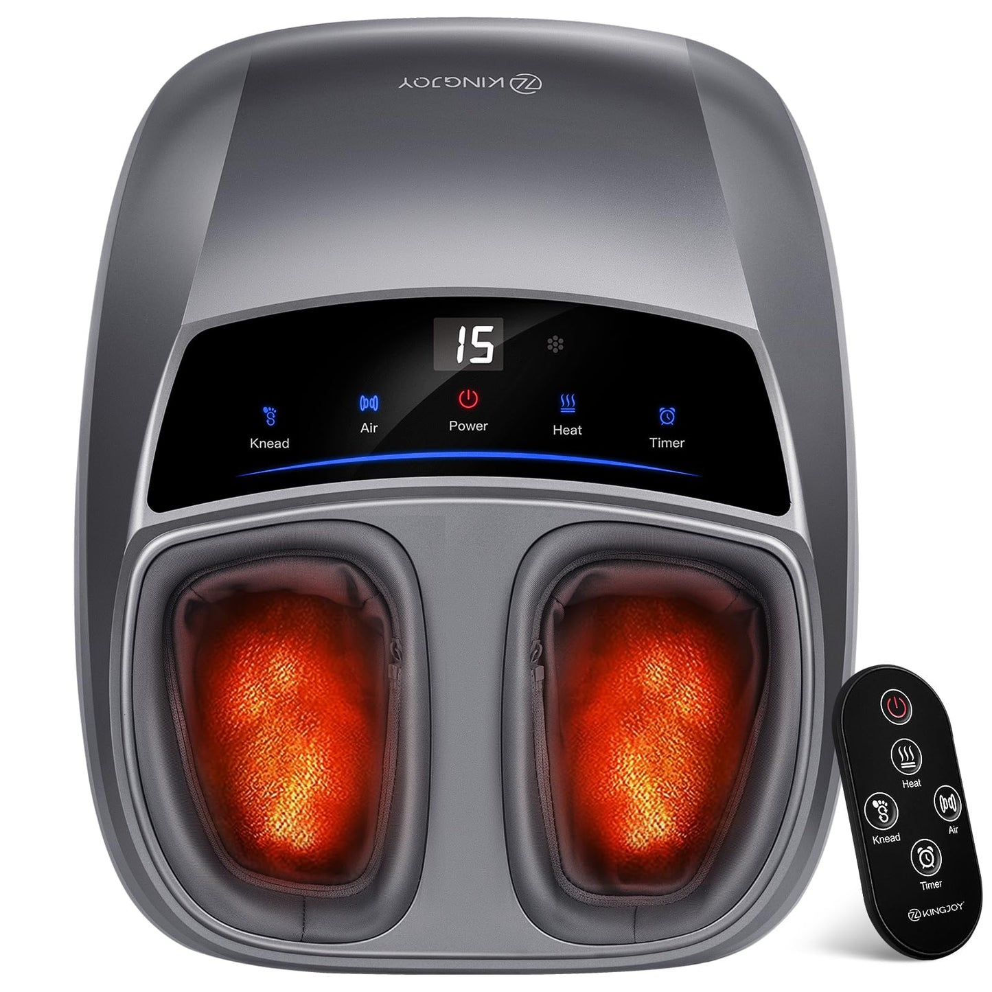 KINGJOY Foot Massager with Heat for Neuropathy, [2026 Upgraded], Deep Kneading Shiatsu Foot Massager for Plantar Fasciitis, Fits Up to Men Size 14, Gifts for Women Mom Men Dad Seniors
