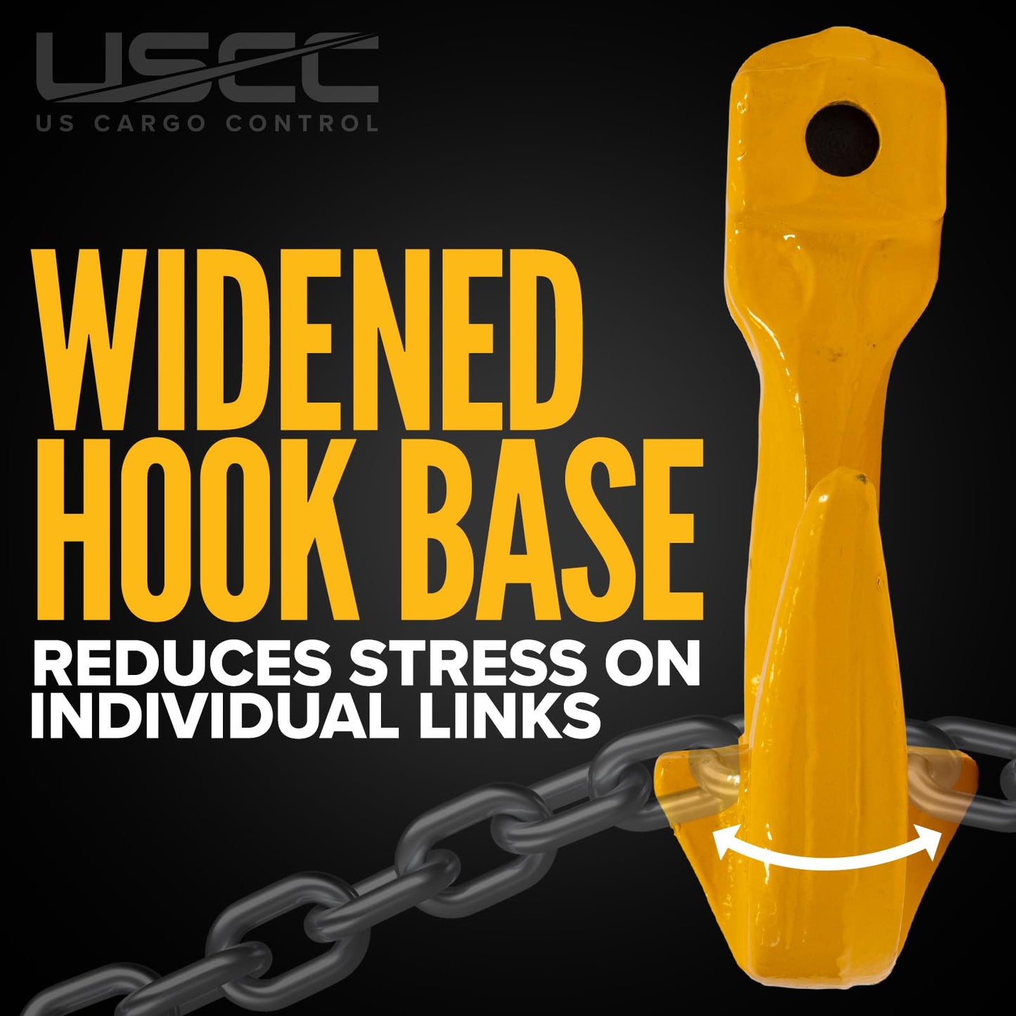 US Cargo Control 3/8 Inch Clevis Grab Hooks (4-Pack), G80 Chain Hooks, 7,100 LBS Working Load Limit, Chain Clevis Hooks for Lifting, Hauling, Towing, Trailers, & Chain Binders