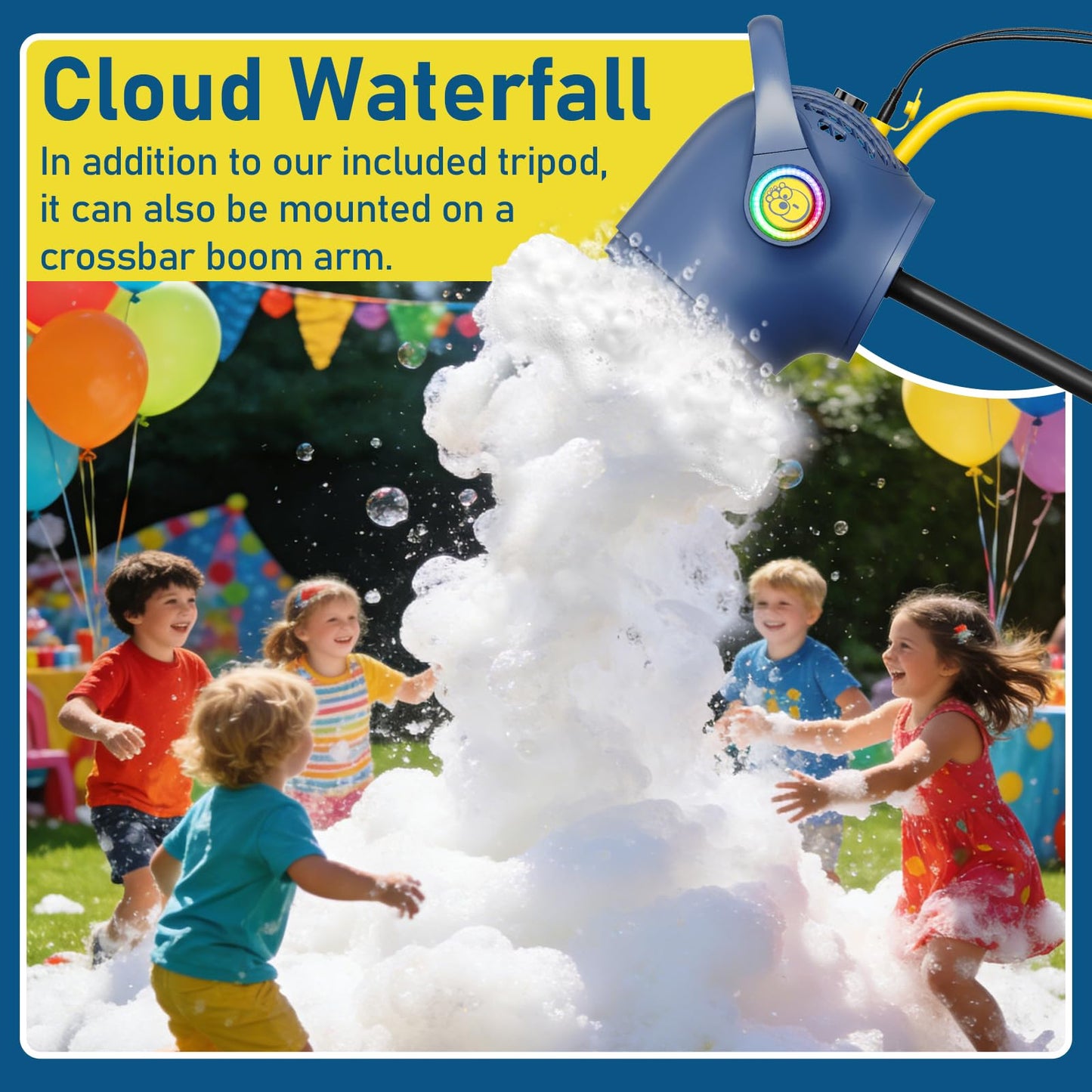 Party Foam Cannon, 3 Modes Foam Machine for Party, Adjustable Wind Speed Detachable Front Barrel, Foam Making Machine for Garden Backyard Pool Indoor (Foam Machine - Enhanced Version)