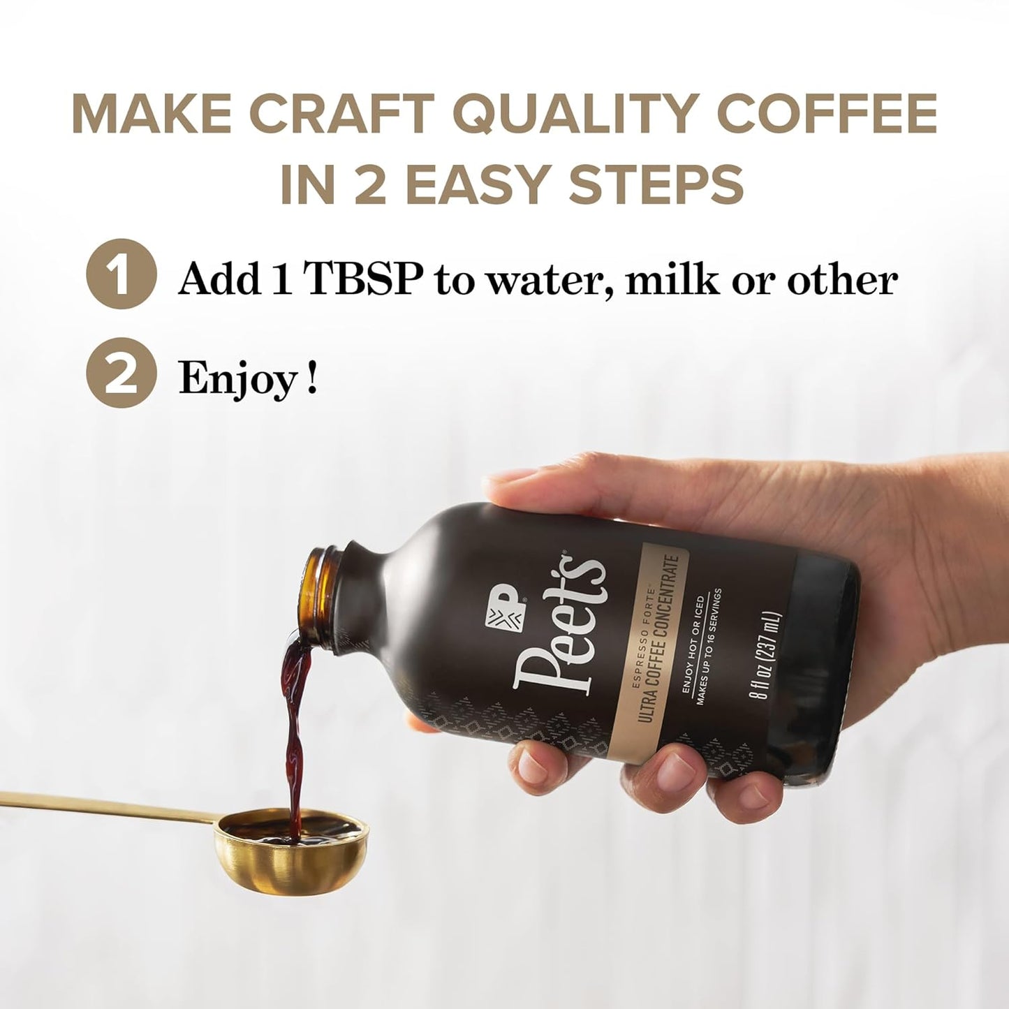 Peet's Coffee Ultra Coffee Concentrate - Instant Hot, Cold Brew or Iced Coffee, 100% Arabica, 8 Fl Oz