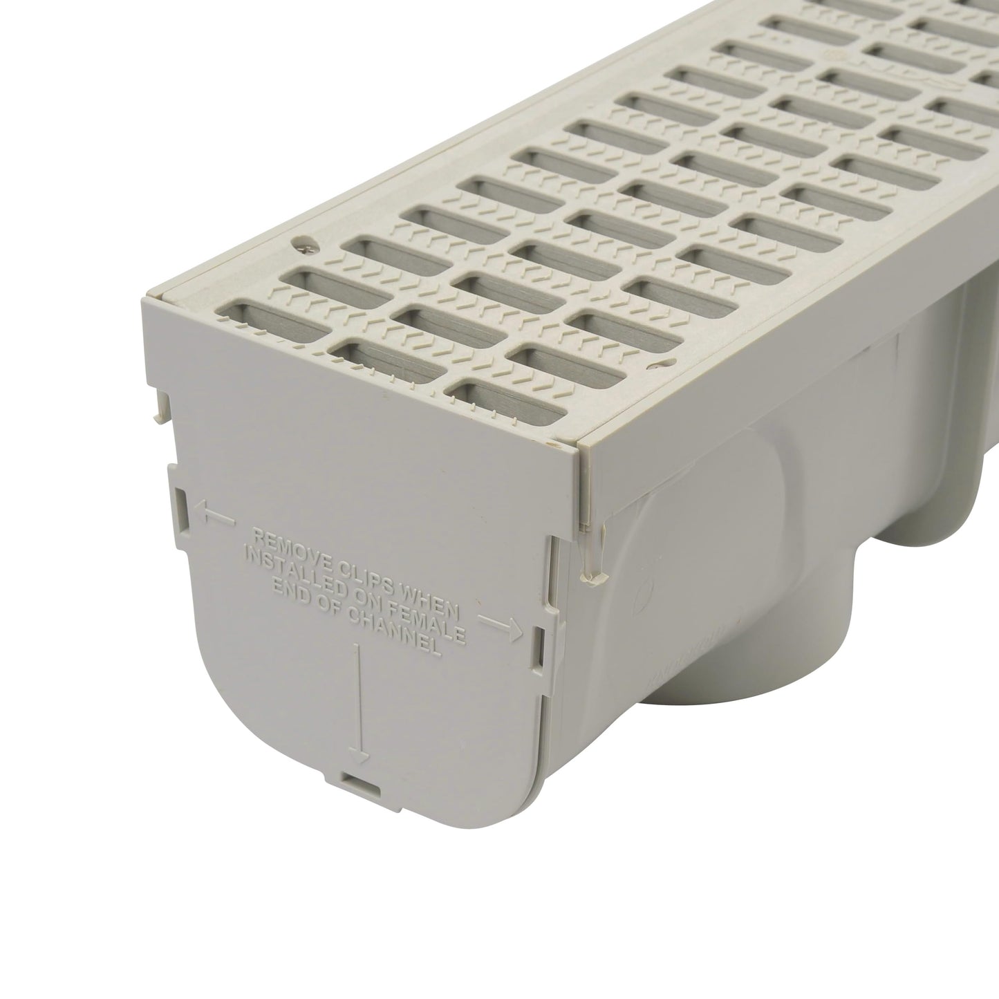 NDS 5” Pro Series Deep Profile Channel Drain Kit With HDPE Plastic Grates and End Caps, Trench & Channel Drainage For Driveway, Patio, Pool Deck, Courtyard, 5.5” x 39.4”, Gray