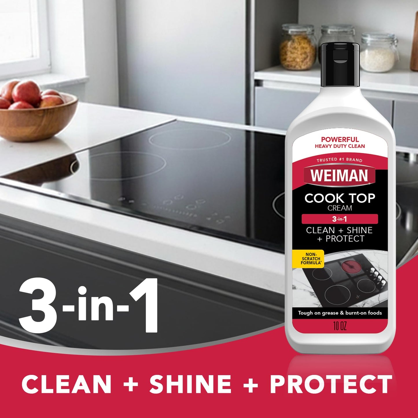 Weiman Heavy Duty Cooktop Polish & Stainless Steel Wipes - Powerful Appliance Kitchen Cleaning Kit - Packaging May Vary