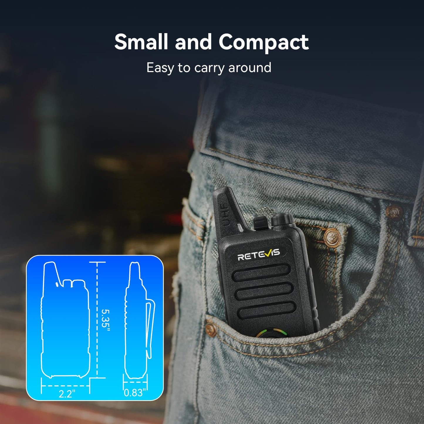 Retevis RT22S 2 Way Radios Rechargeable,Long Range Walkie Talkies with Earpiece and Mic Set,Channel Display,Signal Prompt,Handsfree Portable Two-Way Radio(6 Pack) with 6 Way Multi Gang Charger