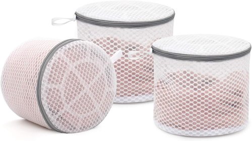 Muchfun Bra Wash Bags - 3Pcs Honeycomb Mesh Laundry Bags for Delicates | 7 x 7 x 6 Inches
