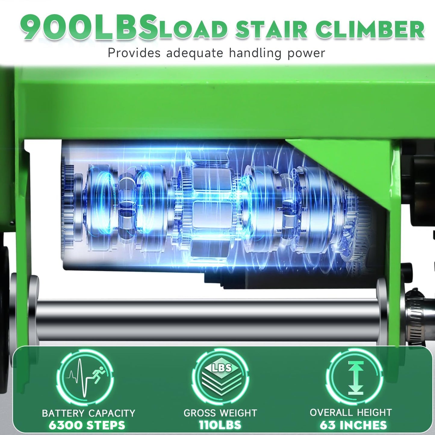 Electric Stair Climbing Dolly, 900LBS Capacity 1250W Crawler Tracks Stair Climber, Motorized Hand Truck with Foldable Telescopic Handle for Furniture Moving