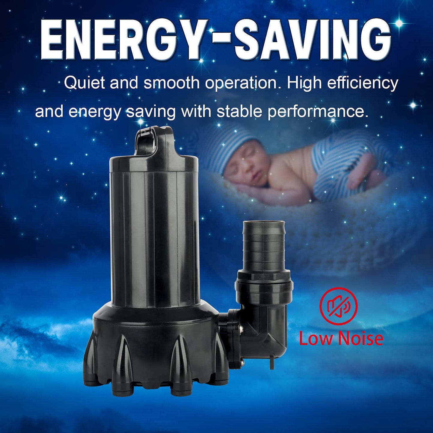 WaterRebirth (PB5000,4800GPH) High Flow Submersible Water Pump-Home/Inline Water Pump-Submersible Pump-Water Transfer Pump-Aquarium Pump