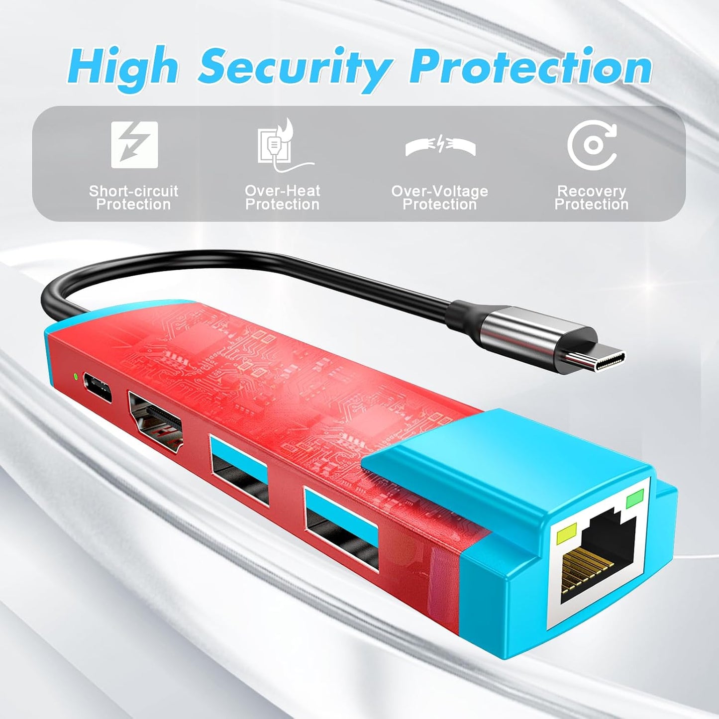 LA NREUCETS 2,USB 4K@60Hz 3.0 Port/1000M 2/Switch/Switch USB C to HDMI Adapter for Switch C Docking Station with HDMI