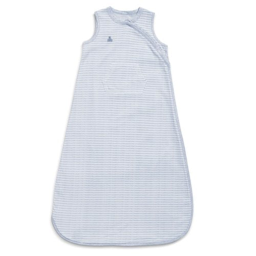 Delta Children Gap babyGap TrueSleep Sleep Sack | 100% Organic Cotton | GOTS and Oeko-Tex 100 Certified | 2-Way Zipper | Large: 6-12 Months, Bluish Grey Stripe