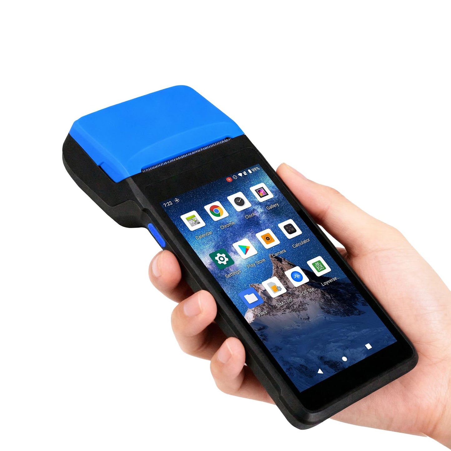 BISOFICE Android 11 PDA Handheld POS Terminal 2D Barcode Scanner Inventory Machine Bluetooth Connect Mobile 5.5" for Warehouse Inventory Logistics Retail POS System (Blue)
