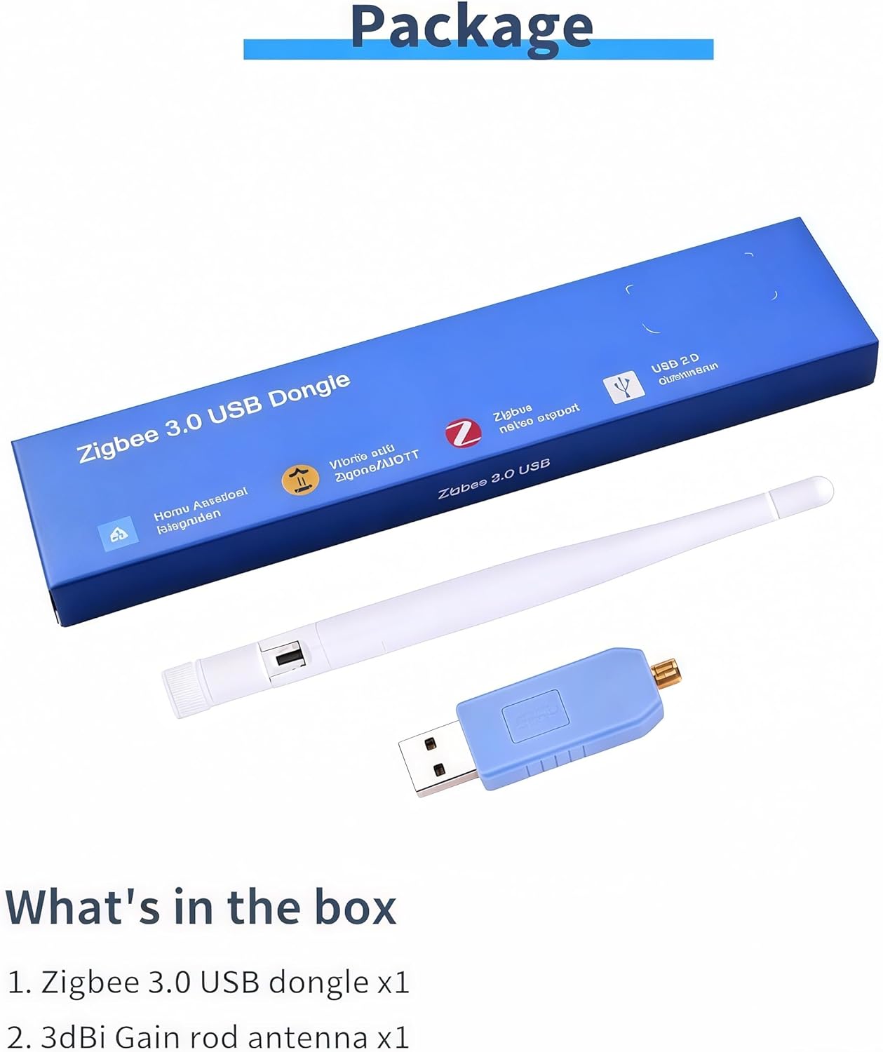 Hautech 3.0 ZBT-1, ZigBee USB Dongle, Compatible with Connect External High-Performance Antenna, Supports Pop-Up