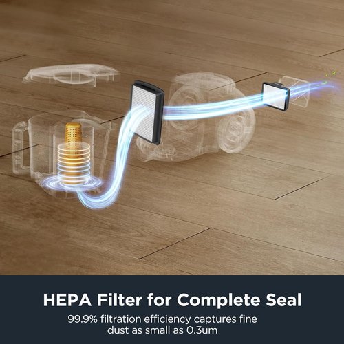 Eureka Bagless Canister Vacuum - 16KPA Suction with Washable HEPA Filter | Compact Design & 3 Tools