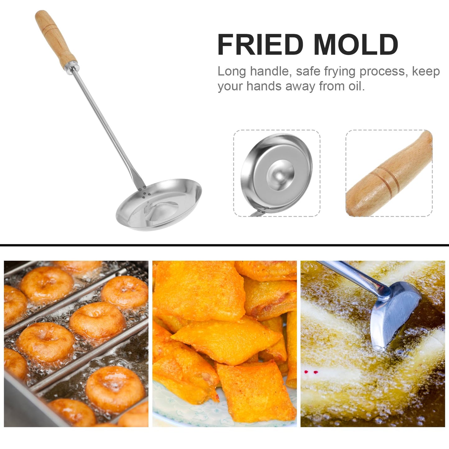 Kichvoe Bunuelos Mold with Handle 15In Lightweight Stainless Steel Frying Snack Maker for Homemade Bu Uelos Pancakes and Fried Treats Kitchen Tool