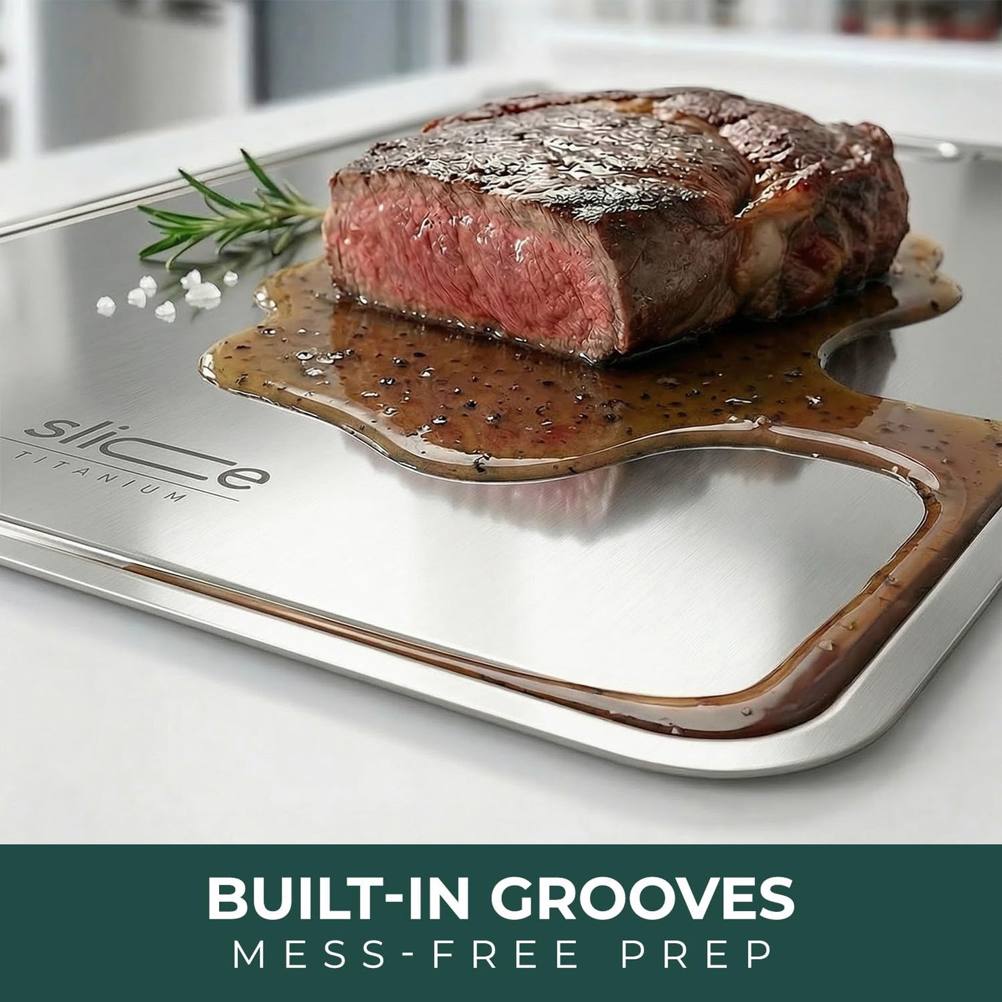 Real Titanium Cutting Board for Kitchen, Pure Titanium Large 15x11 Metal Cutting Boards for Meat and Vegetables, Food Safe, Dishwasher Safe
