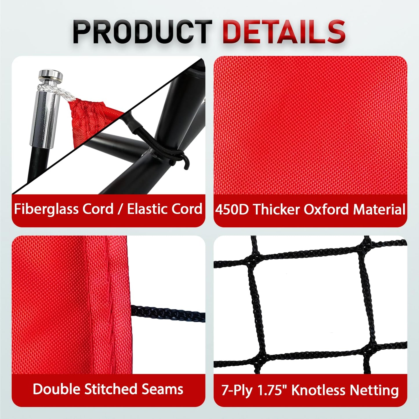 5x5 FT Baseball & Softball Practice Net with Red Strike Zone & Target | Youth Baseball & Softball Training Net for Hitting, Pitching, Batting |for Accurate Throwing Practice,Includes Carry Bag.