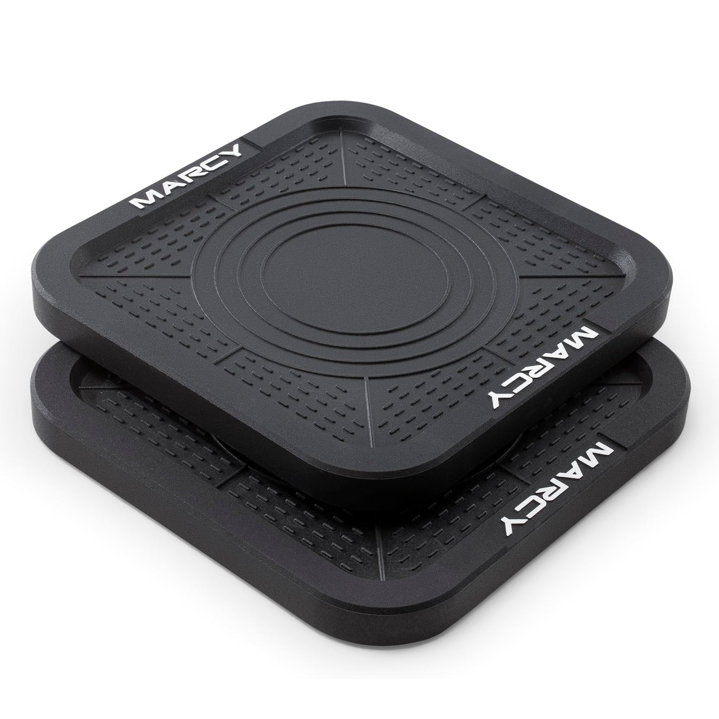 Marcy Barbell Platform Sold in Pair, Olympic Weight Landing Pads with Raised Edges & Non-Slip Surface, Floor Protection Crash Pads for Home Gym, Weight Lifting