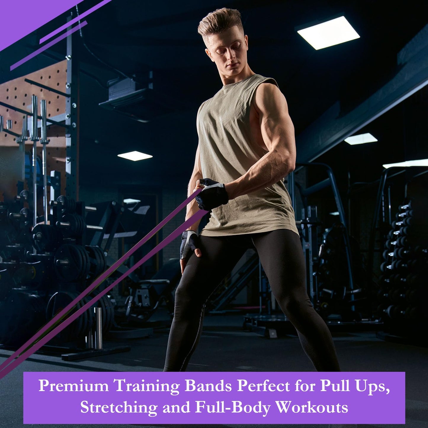 Foilswirl 16 Pcs Resistance Bands 35-85 lbs Pull up Assistance Bands Exercise Workout for Working Out Muscle Training Therapy Muscle Training Men and Women (Purple)