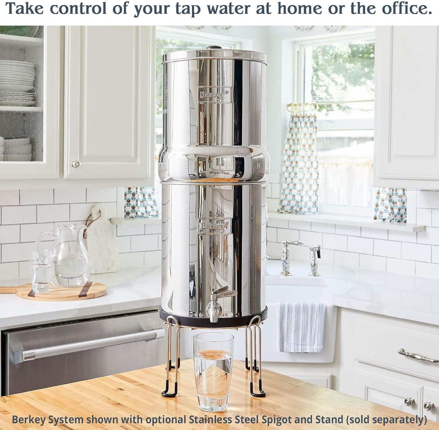 Royal Berkey Gravity-Fed Stainless Steel Countertop Water Filter System 3.25 Gallon with 2 Authentic Black Berkey Elements BB9-2 Filters