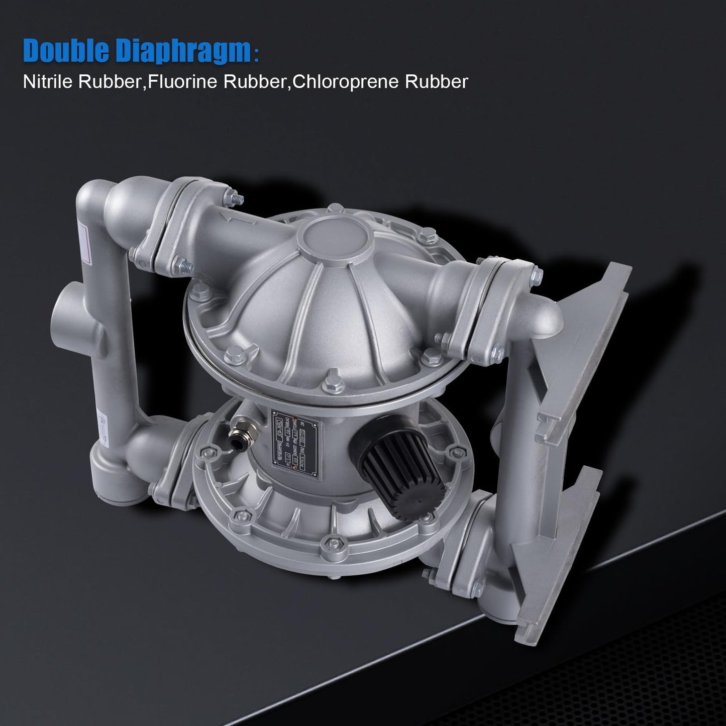 Double Diaphragm Pump Air Operated 1-1/2 inch Inlet/Outlet Pneumatic Waste Oil Transfer Pump for Chemical QBK-40 50 GPM Dual Diaphram Polypropylene Nitrile Rubber by Stainless Steel Iron 100 PSI
