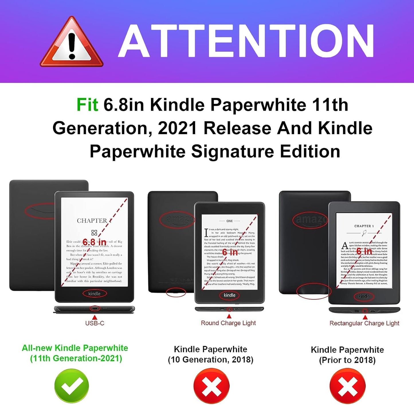 Uppuppy 11th 6.8 Inch 2021 for Kindle Paperwhite Generation Case / Paperwhite Signature Edition Cute Women Girls Teen
