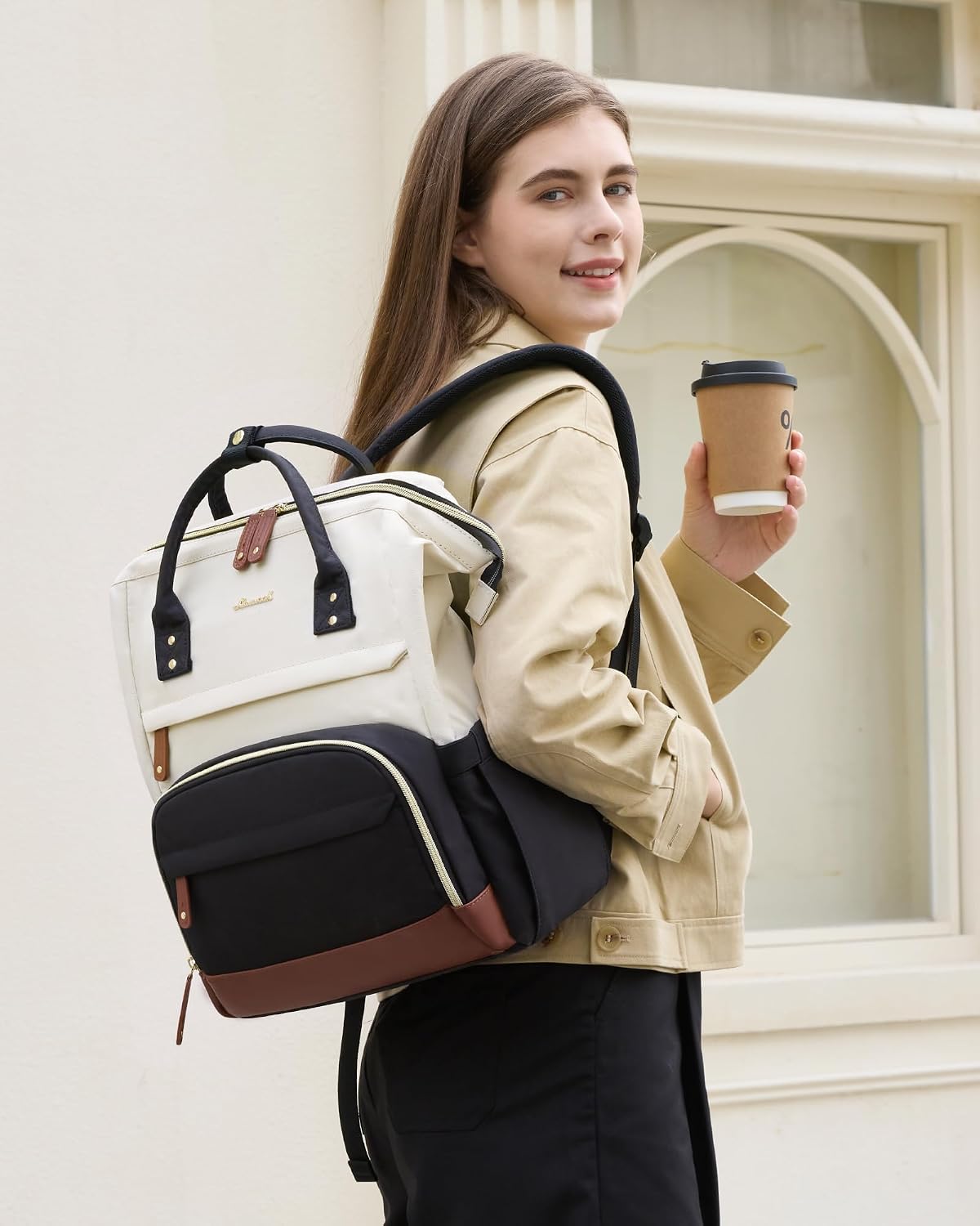 Backpack 15.6 Inch Backpacks Daypack LOVEVOOK Laptop for Women, Work Business Purse With Large Capacity, Waterproof