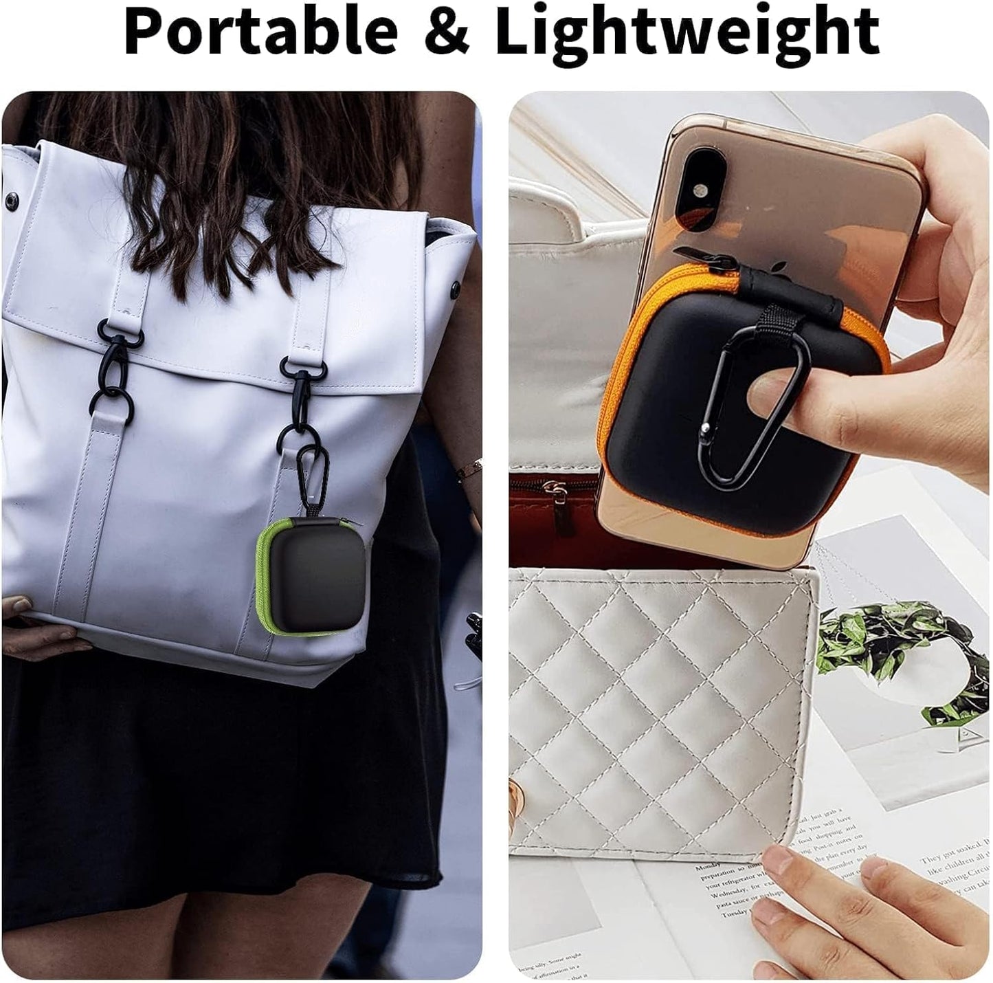 MOLOVA 5 Pack) Earbud Case Portable EVA Carrying Case Storage Bag Cell Phone Accessories Organizer with Carabiner
