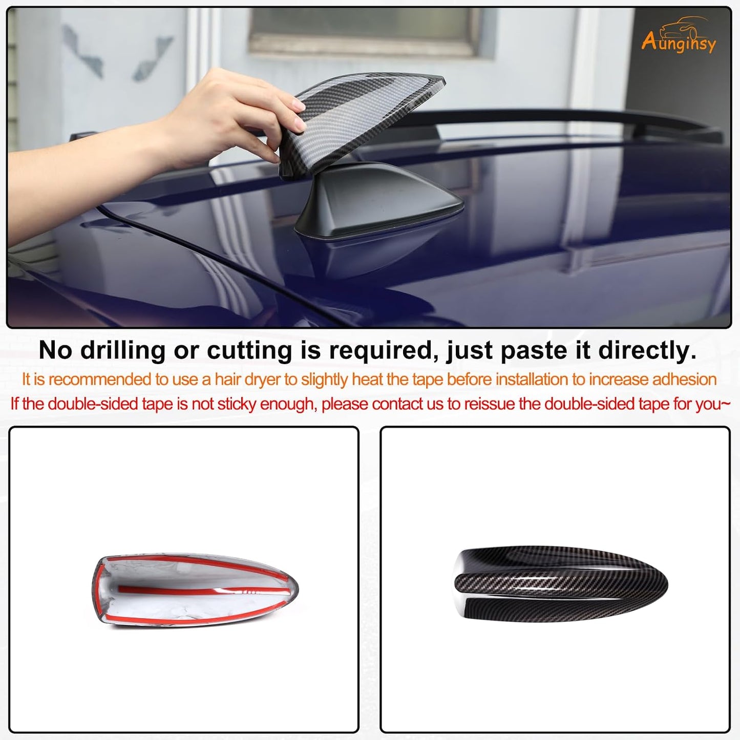 Aunginsy 2022 2023 2024 GR86 Car Shark Fin Antenna Cover Trim Compatible with Subaru Crosstrek/BRZ/WRX/Toyota Car Radio