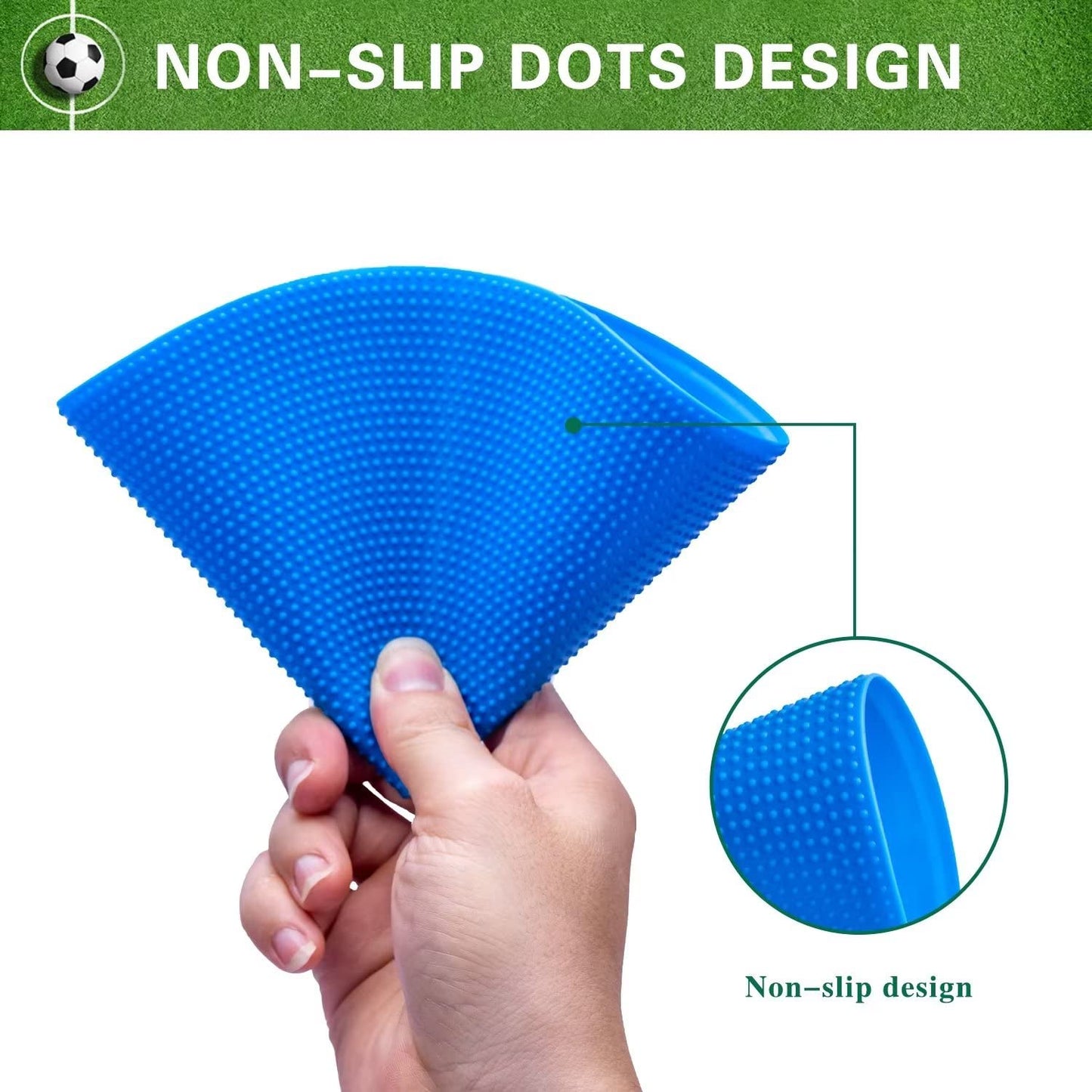 Spot Markers 9 inch 12 Pcs Non-Slip Rubber Agility Markers Flat Field Cones Floor Dots for Football, Soccer, Basketball Training Markers, School Activities, Exercise Drills, Social Distancing Blue