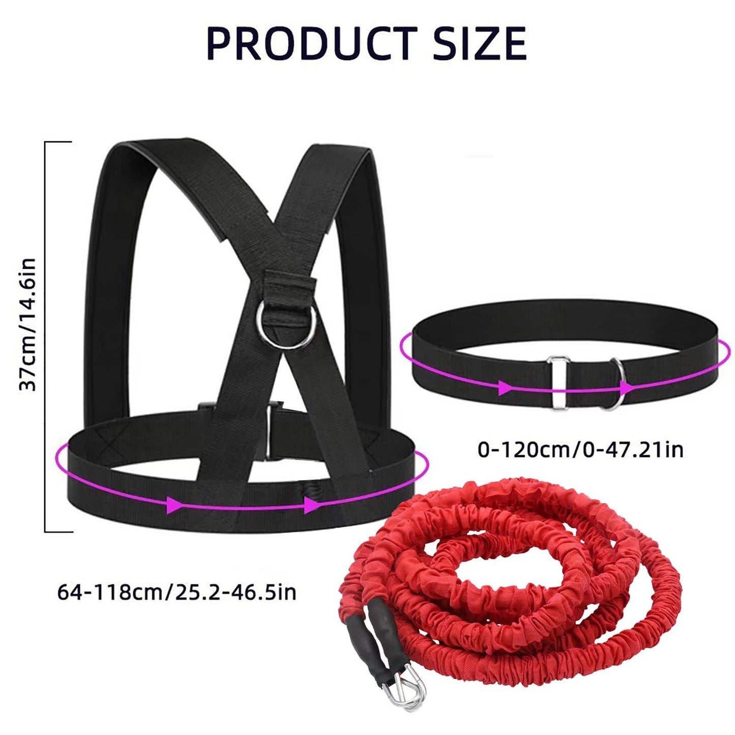 OYINDIZ Resistance Explosive Training Rope Force Improve Power, Agility, Strength Track and Field Football Basketball Volleyball Multi-Directional Fitness Equipment
