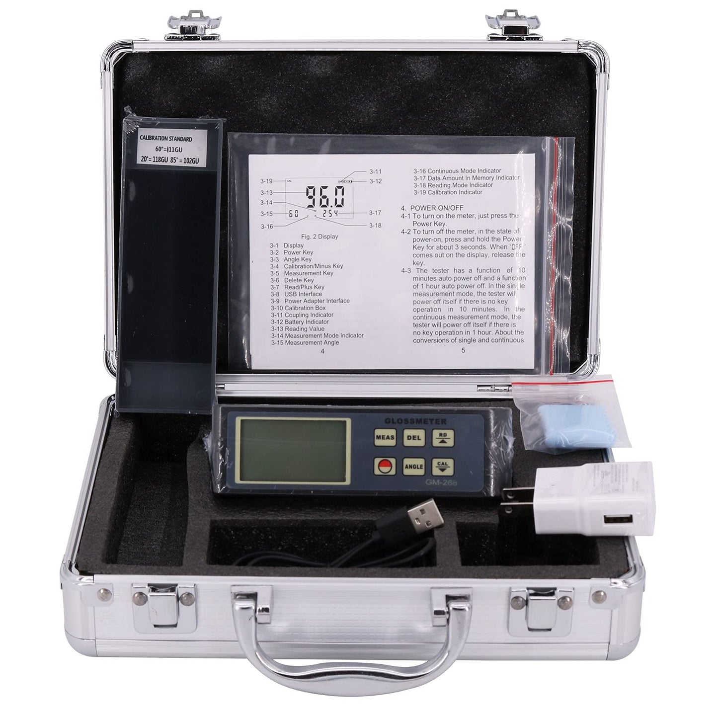 HOJILA GM-268 Gloss Meter 20º 60º 85º Glossmeter with 0.1~200 GU Range