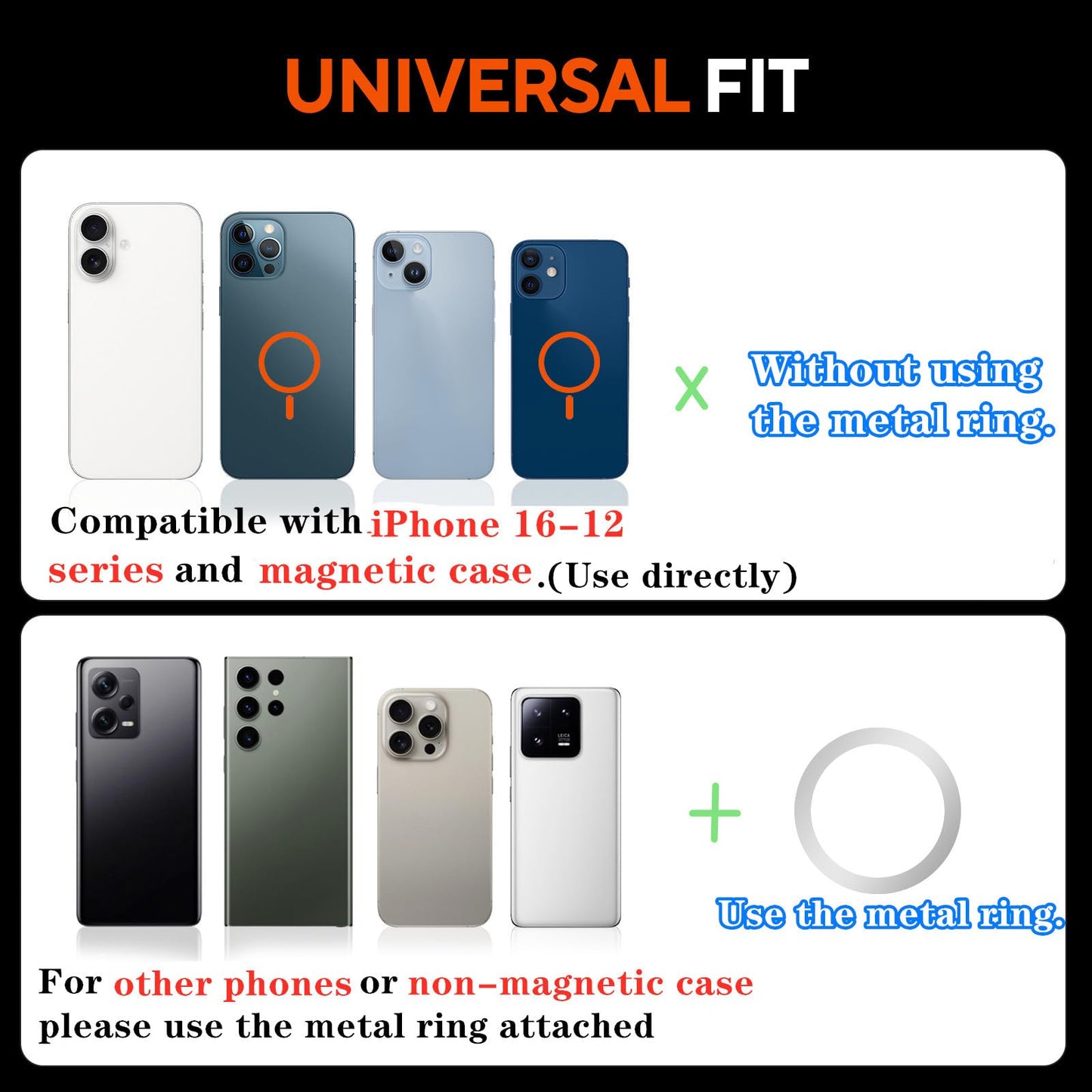 HOYXUN Gym Magnetic Phone Holder with Magnet Base Attach to Metal Surface, 360° Rotatable Gym Phone Holder Magnet Mount for Workout Recording, Compatible with MagSafe iPhone 17-12