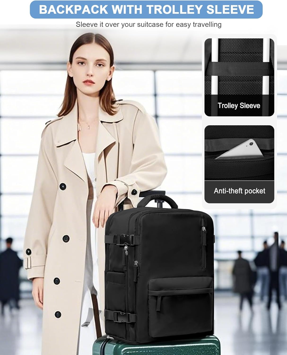 VGCUB Backpack 18x14x8 Inches Backpack Travel for Women Men for Spirit Airlines Personal Item Bag Laptop College
