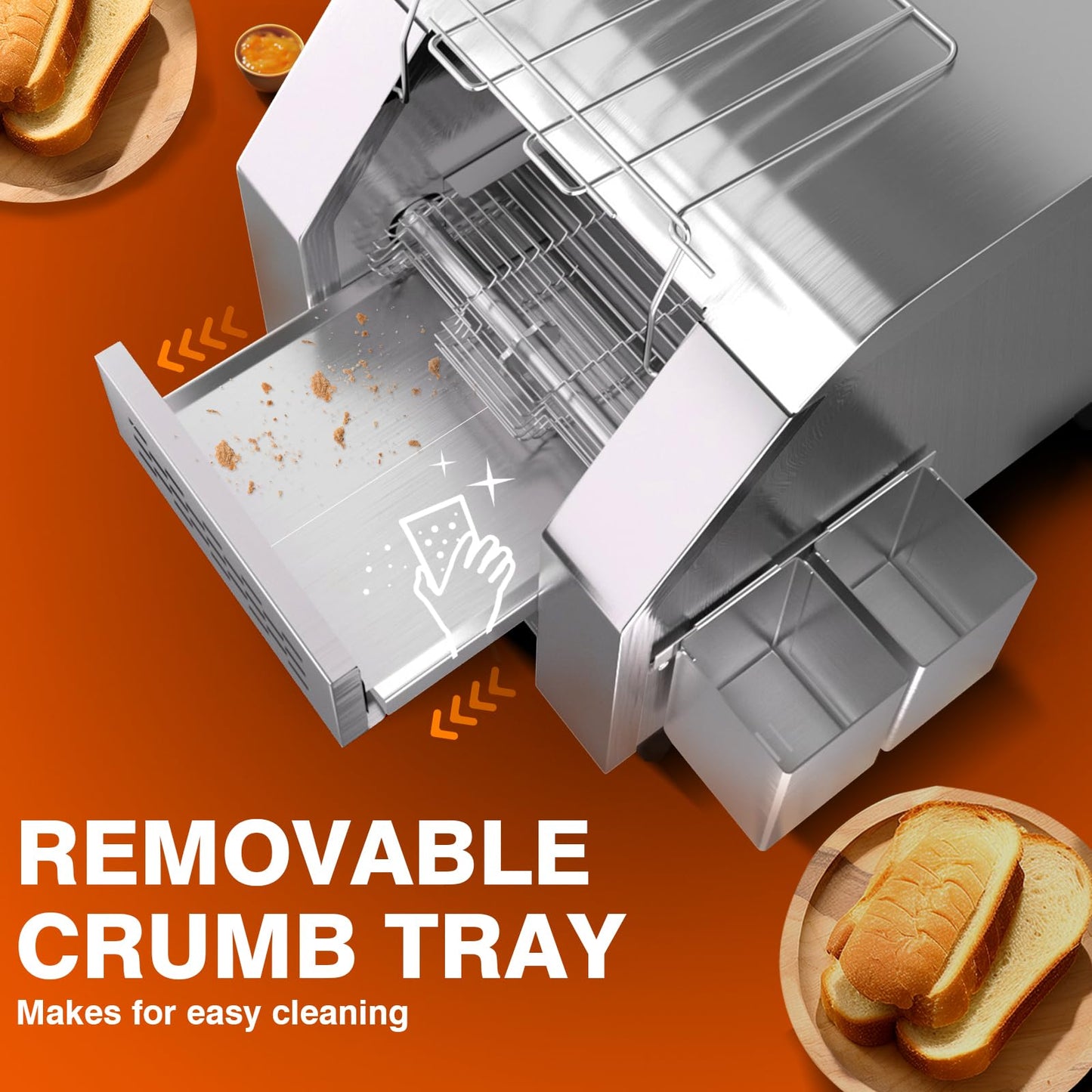 PYY Commercial Conveyor Toaster 150pcs/h - Electric Conveyor Belt Toaster for Toast, Bun, Bagel, Bread, Heavy Duty Stainless Steel Toaster Oven for Restaurant, Bakery, Buffet Use