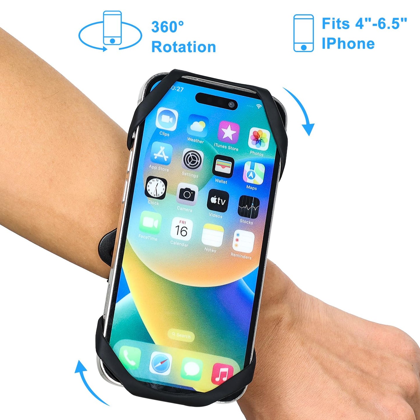 Sweat-Proof Phone Holder Armband 360° Rotation - Universal Running Arm Band iPhone 17 16 15 14 13 12 11 Pro Max Samsung Galaxy S21 S20 - Water Resistant Sports Holder Fits Smartphones 4-7 Inch Gym