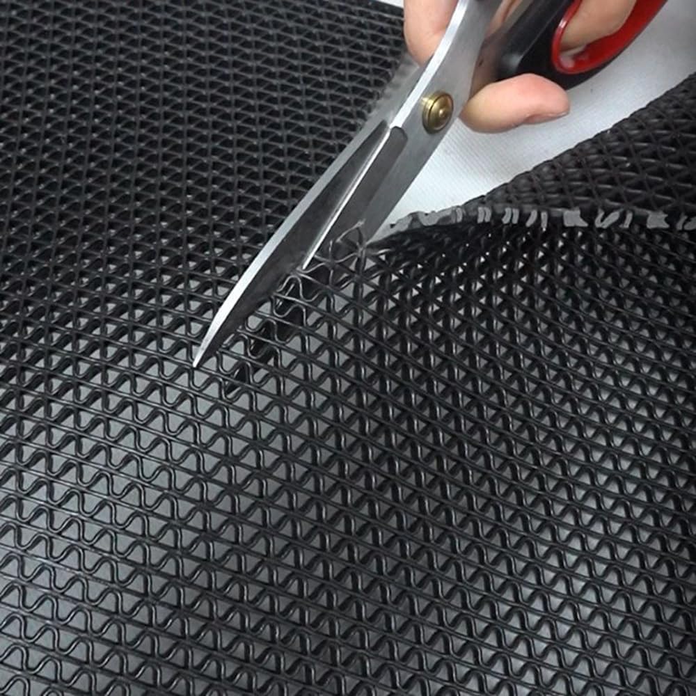 LC0908 PVC Drainage Floor Mat Non-Slip Commercial Wet Area Mat for Outdoor and Indoor Restaurant Kitchen Bar Swimming Pool Splash Matting Water Drain Flooring Mat (Black, 4FTX16.4FT)