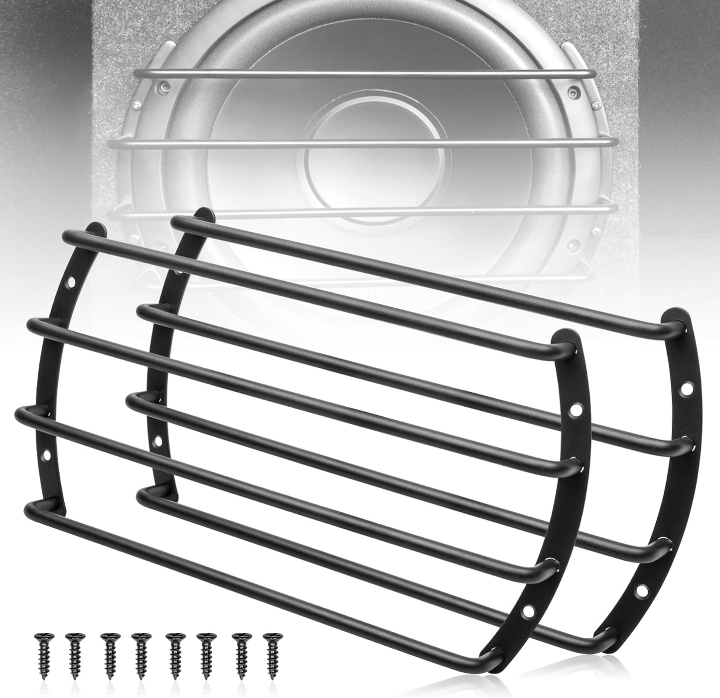 10 Inch 4 10 Inch 10 Inch 4 2PCS NuIth Metal Subwoofer Grill, bar Audio Speaker Grill Cover Protector, Black Car Bar