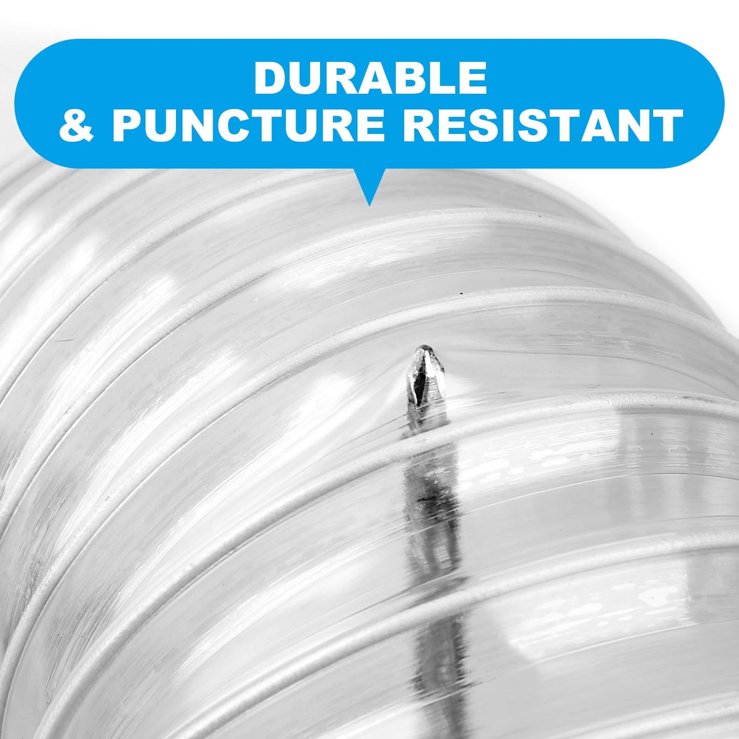 Elecoman 4" x 50' Heavy PVC Dust Collection Hose,Flexible Clear Debris and Fume Collection Hose with Stainless Steel Hose Clamps for Dust Collectors with 4" Ports, Ideal for Shop Vacuums