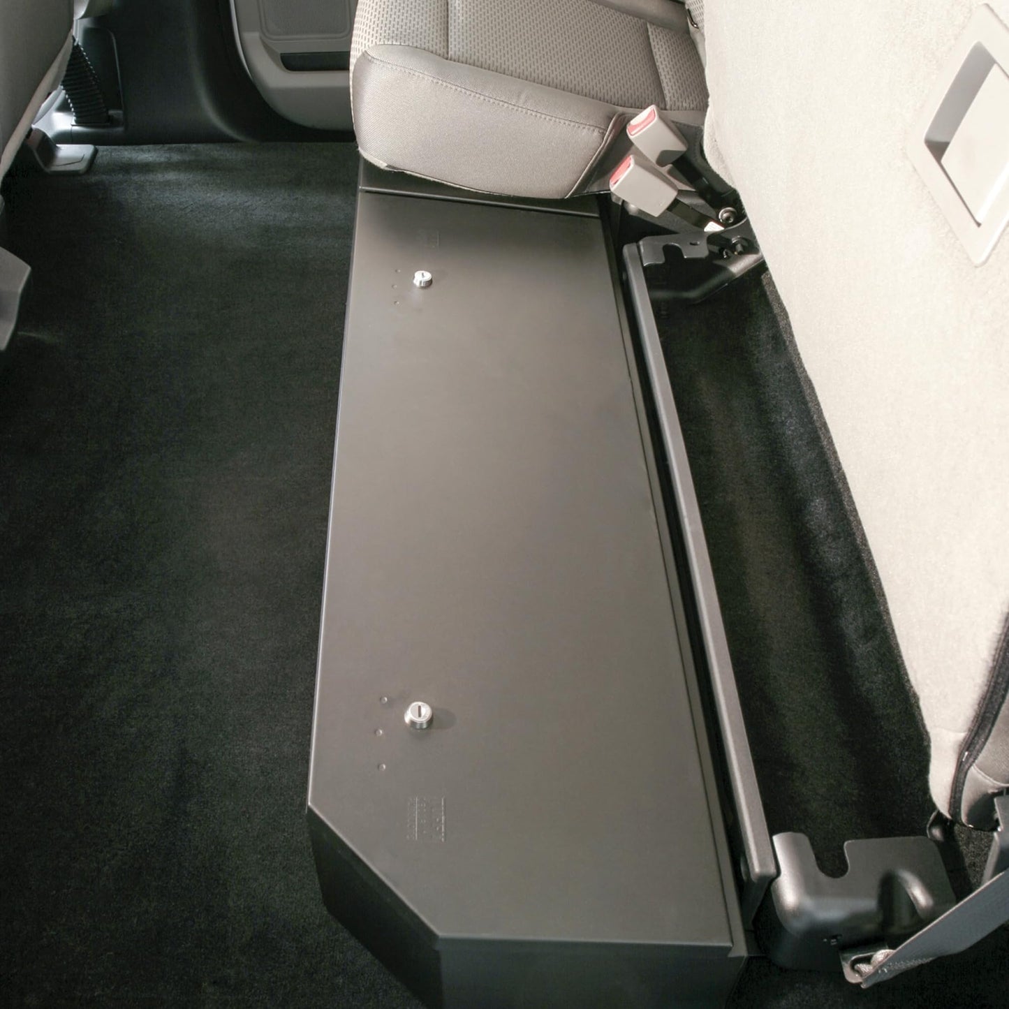 Tuffy Full-Width Under-Seat Lockbox for Ford F-150, F-250, and F-350 SuperCrew (2015–2025), Heavy-Duty Steel Rear Seat Security Safe with Pry-Guard Lock, Weather-Resistant, Quick No-Drill Install