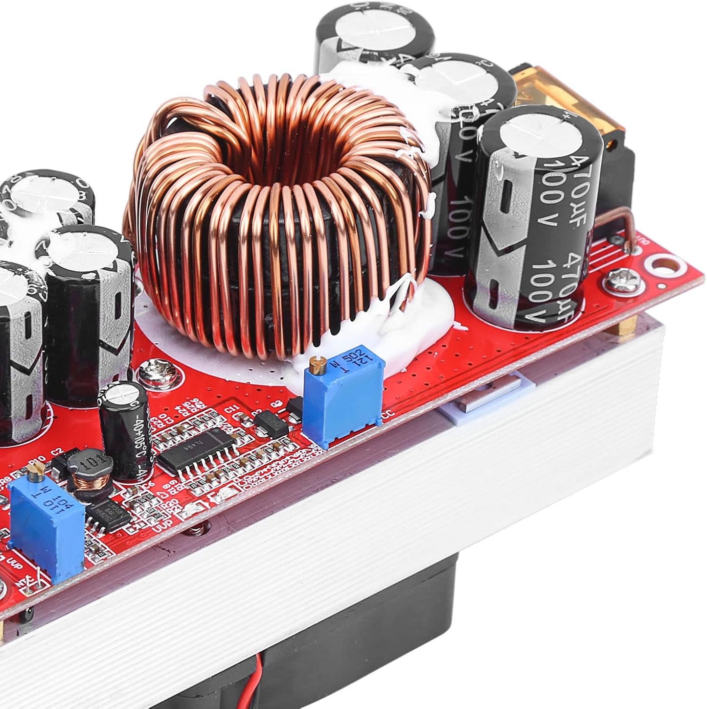 YUEHISY 1500W 10-60V 12-97V Boost Module, DC to DC to Step Up Converter with Smart Fan, Power Supply Module for Solar