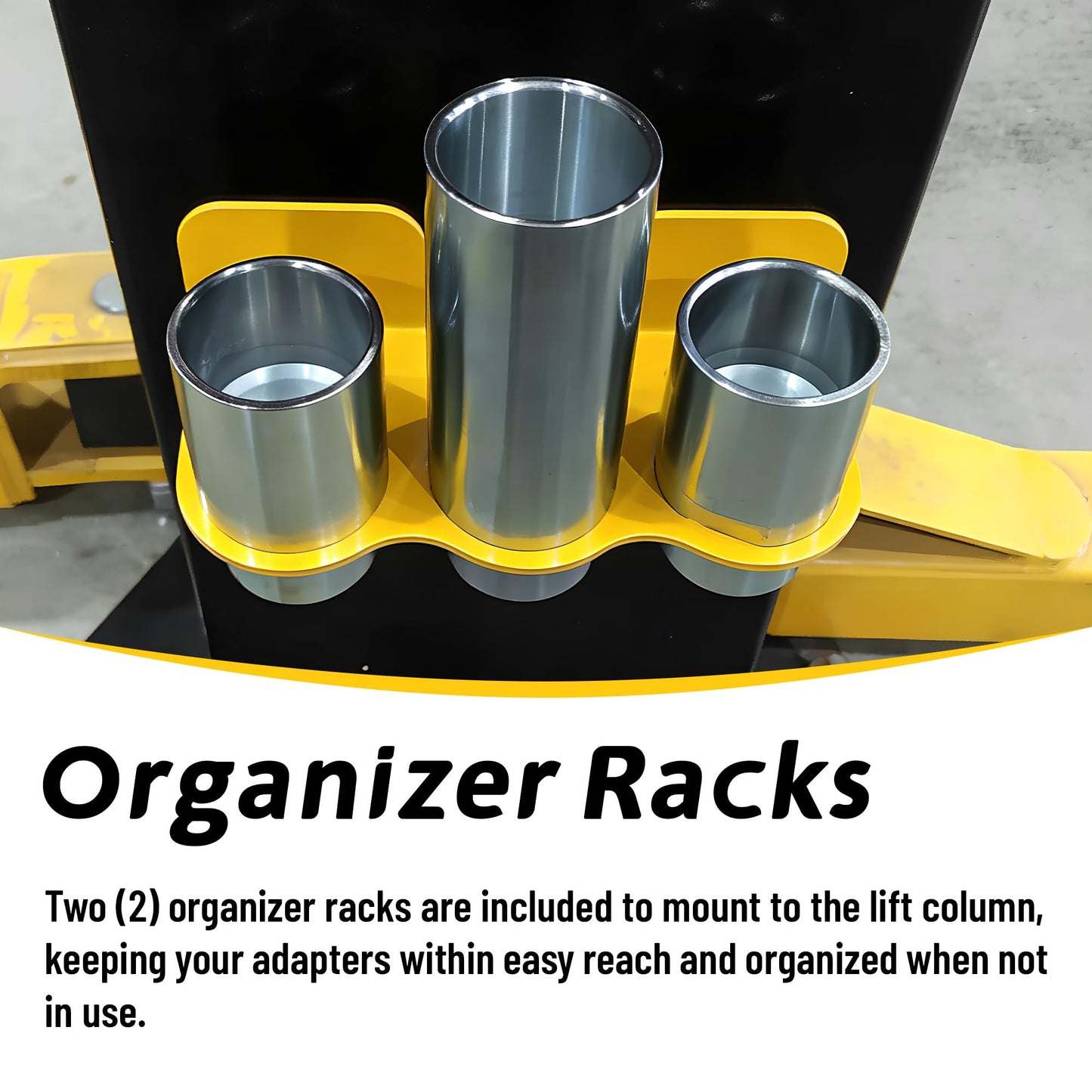 10315 Stack Truck Adapter Kit Compatible with Challenger Lifts CL10 E10 VS10, Includes (4) 3" & (2) 6" Stack Adapters with Organizer, 2.36" (60mm) pin Dia Fit for Challenger Two Post Automotive Lifts