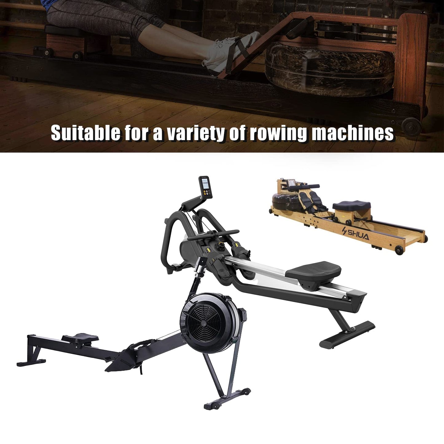 Andacar Rowing Machine Cover for Concept 2 Rowing Machine Waterproof Rower Cover Dustproof Fitness Equipment Protective Cover - 95" L×24" W×40" H, Black
