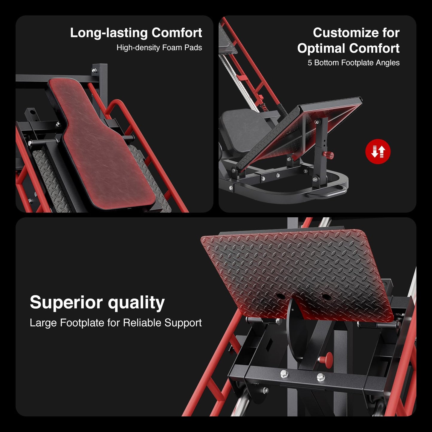 Dripex Leg Press Machine, Hack Squat Machine, Professional Leg Press Machines for Home Gym with 4 Weight Plate Storage Holders, Transport Wheels for Full Lower Body Workout-Weight Plates Not Included